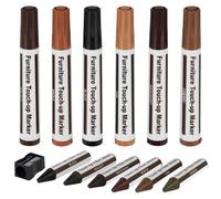 ACWOO Kit De Réparation De Bois, 13Pcs Réparation Meubles En Bois Avec Taille-Crayon, Kit Réparation De Meubles Marqueurs Bois Marqueurs De Retouche Et Bâtons De Cire Pour Taches, Rayures, Sols, Table