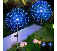 Acxilexy 2 Pièces Solaire Lumineuse Feux d'Artifice, 300 LEDs Lumières de Feu d'Artifice, 8 Modes Lumières de Starburst Étanches, Lumineuse Fil de Cuivre pour Jardin Pelouse Chemins Patio Décor