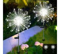Acxilexy 2 Pièces Solaire Lumineuse Feux d'Artifice, 300 LEDs Lumières de Feu d'Artifice, 8 Modes Lumières de Starburst Étanches, Lumineuse Fil de Cuivre pour Jardin Pelouse Chemins Patio Décor
