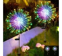 Acxilexy 2 Pièces Solaire Lumineuse Feux d'Artifice, 300 LEDs Lumières de Feu d'Artifice, 8 Modes Lumières de Starburst Étanches, Lumineuse Fil de Cuivre pour Jardin Pelouse Chemins Patio Décor