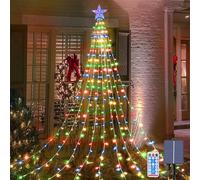 Acxilexy Guirlande Lumineuse Sapin de Noël Avec Étoile, 2M*9 Branche 198 LEDs, 8 Modes d'Éclairage, Télécommande, Étanche USB pour Arbre de Noël