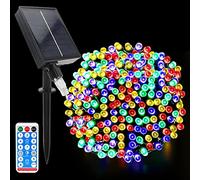 Acxilexy Guirlande Lumineuse Solaire Exterieure, 22M 200 LED Guirlande Solaire Exterieur Étanche, 8 modes d'éclairage Lampe, Fil de Cuivre Décoration Lumière pour Jardin Terrasse Noël Fête