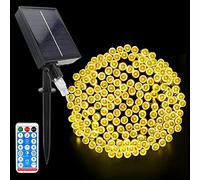 Acxilexy Guirlande Lumineuse Solaire Exterieure, 22M 200 LED Guirlande Solaire Exterieur Étanche, 8 modes d'Éclairage Lampe, Fil de Cuivre Décoration Lumière pour Jardin Terrasse Noël Fête