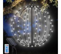 Acxilexy Lumineuse Solaire Exterieur, 120LED Boule Lumineuse Pliable 8 Modes 30CM Imperméable Décoration Lumière Globes Lumineux Pour Noël, Jardin, Terrasse, Balcon, Arbres, Mariage, Fête