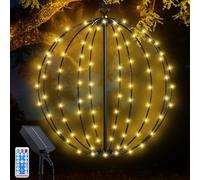 Acxilexy Lumineuse Solaire Exterieur, 120LED Boule Lumineuse Pliable 8 Modes 30CM Imperméable Décoration Lumière Globes Lumineux Pour Noël, Jardin, Terrasse, Balcon, Arbres, Mariage, Fête