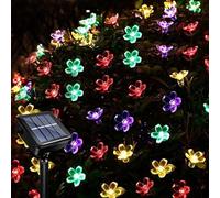 Acxilexy Solaire Guirlande Lumineuse Extérieure, 12M 100LED Fleurs de Cerisier Lumières, 8 Modes Forme de Fleur Lumineuse, Étanche Lumières Féériques Fleur pour Décorations de Mariage Noël Fête