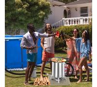 ACXIN Chauffe-piscine avec feu Chauffe-piscine bois Tonneau de feu avec spirale chauffante Ø 32/38 mm raccordement, Chauffe-piscine 100% inox, Chauffe-piscine Chauffe feu Seau pour piscines
