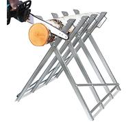 ACXIN Chevalet de Sciage Pliable en Métal Galvanisé - Support de Tronçonneuse et Scie - Cadre Pliable avec Capacité de Charge Maximale de 150 kg - 82 x 80,5 x 79 cm - Idéal pour Bûches et Bois