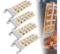 ACXIN Planche à saumon à flamber 4X Planches à saumon à flamber avec support en acier inoxydable Planches à saumon réglables à 5 niveaux Capacité de charge jusqu'à 2,5KG