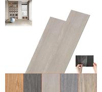 ACXIN Revêtement de sol en PVC, vinyle autocollant clipsable, vinyle stratifié, vinyle adhésif, effet bois (gris fumé, 2,5 m² (18 pièces)