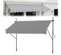 ACXIN Store à serrage pour balcon - Résistant aux UV - Réglable en hauteur - Avec manivelle - Réglable en hauteur - Sans perçage - Polyester - 200 x 120 cm - Gris