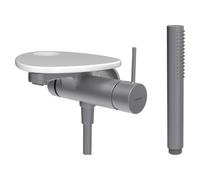Ada mit b à enc tablette percée bec 170 mm pvd inox/blanc brillant - LAUFEN HF506765501000