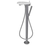 Ada mitigeur de bain sur colonne tablette percée bec 203 mm pvd inox/blanc mat - LAUFEN HF506781502000