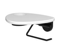 Ada porte-papier toilette tablette percée pvd noir/blanc mat - LAUFEN HF506791512000