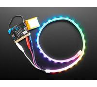 Adafruit NeoPixel 3811 Bande LED avec pinces crocodile, 60 LED/m, 0,5 m de long, Black Flex