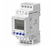 ADAKAT Minuterie Numérique LCD Astronomique TH-35, 2 Canaux, 100 Programmes, Blanc, 24 V 230 V