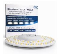 ADAKAT Module LED CCT avec aimant, 3 niveaux d'intensité variable, 12 W, 18 W, 24 W, 3000 K-6000 K