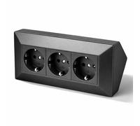 ADAKAT Multiprise 3 prises d'angle - 230 V 16 A 3600 W - Anthracite