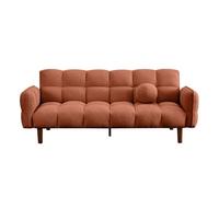 Adam - Canapé convertible clic-clac 2 places en tissu texturé - Terracotta