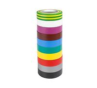 Adam Hall Bande isolante 580813 RNB 10 – 0,13 mm x 15 mm x 10 m – Lot 10 couleurs