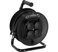 Adam Hall Cables 3 STAR CD 25 PWR - Enrouleur de câble électrique 4-fois Schuko IP44, 25m - Enrouleur de câble