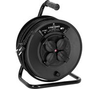 Adam Hall Cables 3 STAR CD 50 PWR - Enrouleur de câble électrique 4-fois Schuko IP44, 50m - Enrouleur de câble