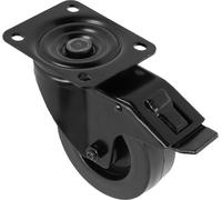Adam Hall Hardware 372191 BLK - Roulette pivotante de 100 mm avec frein, noire. - Roulettes