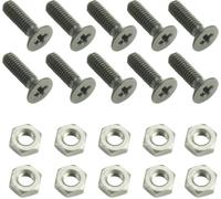 Adam Hall Hardware 5420 M10 AH - Lot de 10 vis à tête cruciforme M3 x 10 mm avec écrou en sachet - Pièces de rechange