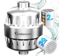 Adamson Filtre Douche Anti-Calcaire - 36 Étapes Filtration Haute Performance - Réduit le Chlore, Calcaire et Métaux Lourds - Protège Peau et Cheveux - Installation Facile - 1 Extra Cartouche Incluse