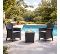 Adana ensemble de jardin 2 fauteuils gris anthracite avec table basse