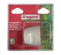 Legrand Adaptateur 2P+T 16A vers 20A Type E – Avec protection pour enfants – Blanc