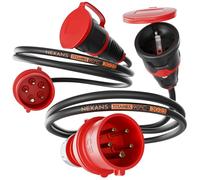 Adaptateur 2 x 1,5 m, 16 A, 400 V vers 230 V, type Schuko