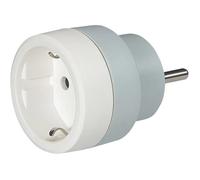 Adaptateur 2P+T 16A 230V - fiche standard germanique sur prise standard français,voyager,Gris/Blanc
