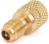 Adaptateur A/C R134a en laiton adapté 1/4 pouce mâle à 1/2 pouce femelle avec noyau de valve
