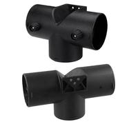 Adaptateur à trois voies pour air chaud, entrée et sortie 75 mm, construction en PVC durable, 2 pièces