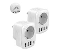 Adaptateur Afrique du Sud, 2PC Adaptateur de Voyage Type M avec 3 USB et 1USBC, Adaptateur de Prise pour l'Afrique du Sud, la Namibie, Le Lesotho, Le Mozambique