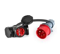Adaptateur CEE 16A 380V mâle vers fiche 3 * 220V CEE vers Schuko avec câble d'alimentation Puissant de 3 * 2,5 mm² IP44 pour Conversion de Charge de Caravane, Yacht, Conversion de Courant