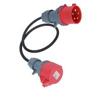 Adaptateur CEE 32 A vers 16 A, Connecteur 16 A vers Fiche 32 A, triphasé, 5 Broches, IP44 protégé Contre l'eau et la poussière, Portable, adapté à Un Usage Industriel et Domestique (32A-16A)