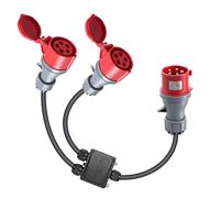Adaptateur CEE 32A vers 16A ×2, 5 Broches Adaptateur Prise Camping Car Longueur Totale 1,5m 2,5mm² Protection IP44, 220-380V 16A Adaptateur CEE pour Camping Car, Caravane, Chantier et Extérieur
