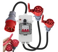 Adaptateur CEE 32A vers 16A, câble pour courant fort, indice de protection IP44-66, 5 pôles, pour chantier