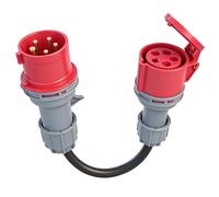 Adaptateur CEE 32A vers 16A - Prise Triphasé 32A sur Douille 16A 400V, Câble Industriel H07RN-F 5G2.5mm², Adaptateur Starkstrom IP44 pour Recharge VE, Camping-Car, Chantier et Atelier