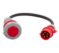 Adaptateur CEE 5 broches 32 A vers prise CEE 5 broches 63 A H07RN-F 5G6 | ALPTEG A006 1 m