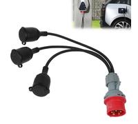 Adaptateur CEE à courant élevé - Câble d'extension CEE - Câble adaptateur CEE - Fiche 16 A vers 3 x 230 V - 400 V - 3 x 2,5 mm² - 5 broches - Pour caravane, industrie, extérieur