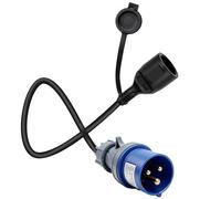 Adaptateur CEE Mâle vers Prise Schuko Femelle, Adaptateur Prise Camping Car Câble de 60cm H07RN-F3G 2,5 mm² Protection IP44, 250V 16A Adaptateur CEE pour Camping Car, Caravane, Chantier et Extérieur