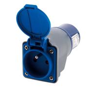 Zenitech Adaptateur Compact sans câble Femelle 16A 2P+T en mâle CEE17 pour Camping, nautisme