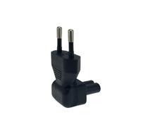 Adaptateur coudé 90° UE vers IEC320 C5/C7 à angle droit, 2 broches mâle vers trèfle / figure 8, 2,5 A 250 V (C7)