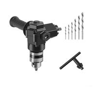 Adaptateur coudé à angle droit pour perçage d'angle avec mandrin à trois mâchoires et poignée pour espaces étroits Kit d'outils en acier noir (b)