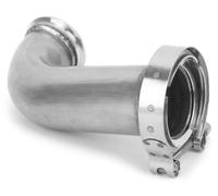 Adaptateur coude à bride, pour tuyau d'échappement, avec collerette V-band, en acier inoxydable, diamètre intérieur 2,5 pouces (63,5 mm), diamètre extérieur 3,2 pouces (81,3 mm)