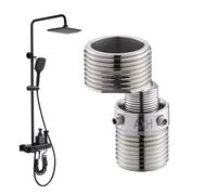 Adaptateur d'angle réglable pour robinet de douche étanche en acier | Raccord de valve de douche à pied courbé à 360 ° Rotative Entretien Réparation Réglage pour salle de bain Appartement Ménage