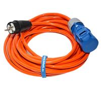 Adaptateur de camping CEE PUR H07BQ-F 3x2,5 – Prise CEE – orange – 20 m – Camping-car/caravane